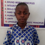 This is Prince Asamoah from Adukrom Resettlement Presby JHS. He is in  JHS 1